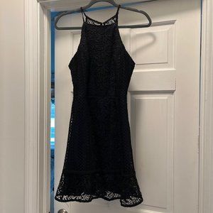 Black lace mini dress